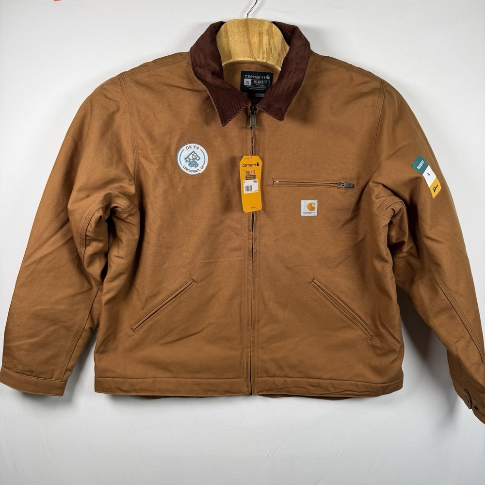 Carhartt Detroit Jacket Mens XL OJ3828-M Duck Blanket Lined Relaxed Fit *PATCH*